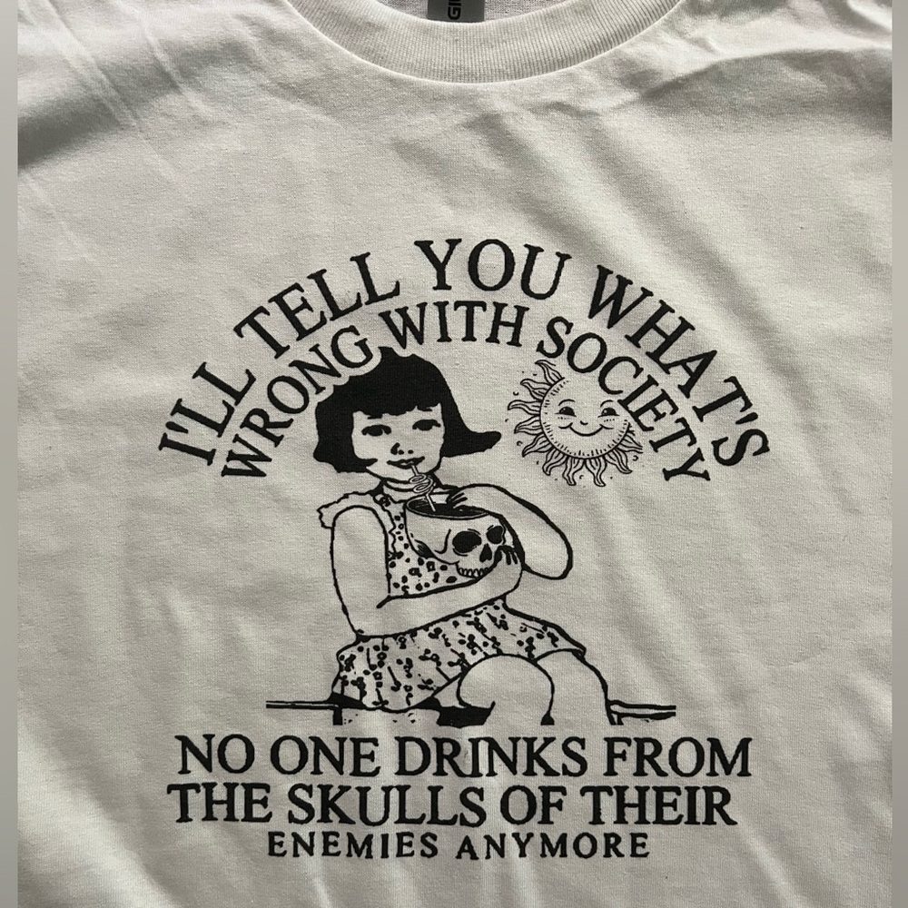 Skulls of Enemies funny retro punk goth weird White Unisex T-Shirt
